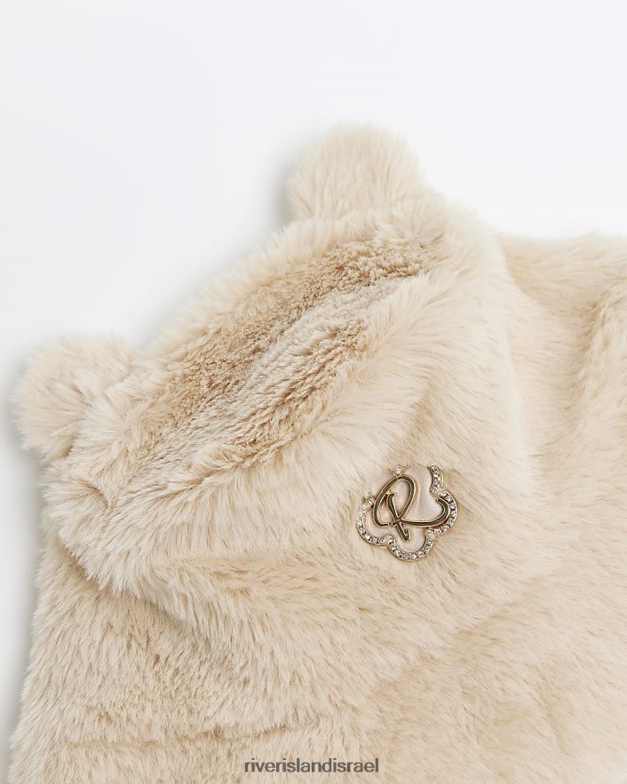 אביזרים River Island מג כובע דלי פרווה מלאכותית בז' בנות BDZ4086760