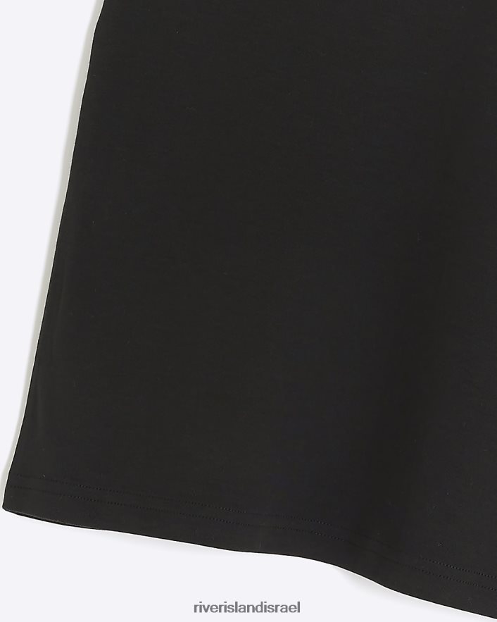 לבוש River Island חולצת פולו עם שרוולים קצרים מודבקים שָׁחוֹר בנים BDZ4086805