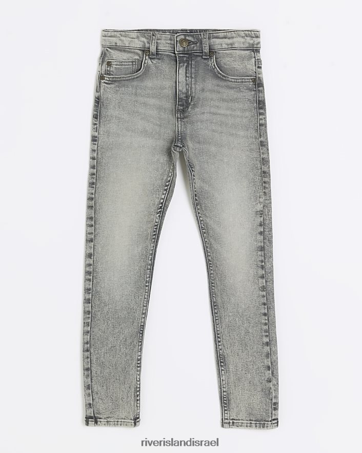 לבוש River Island ג'ינס סקיני דהוי אפור בנים BDZ4086824