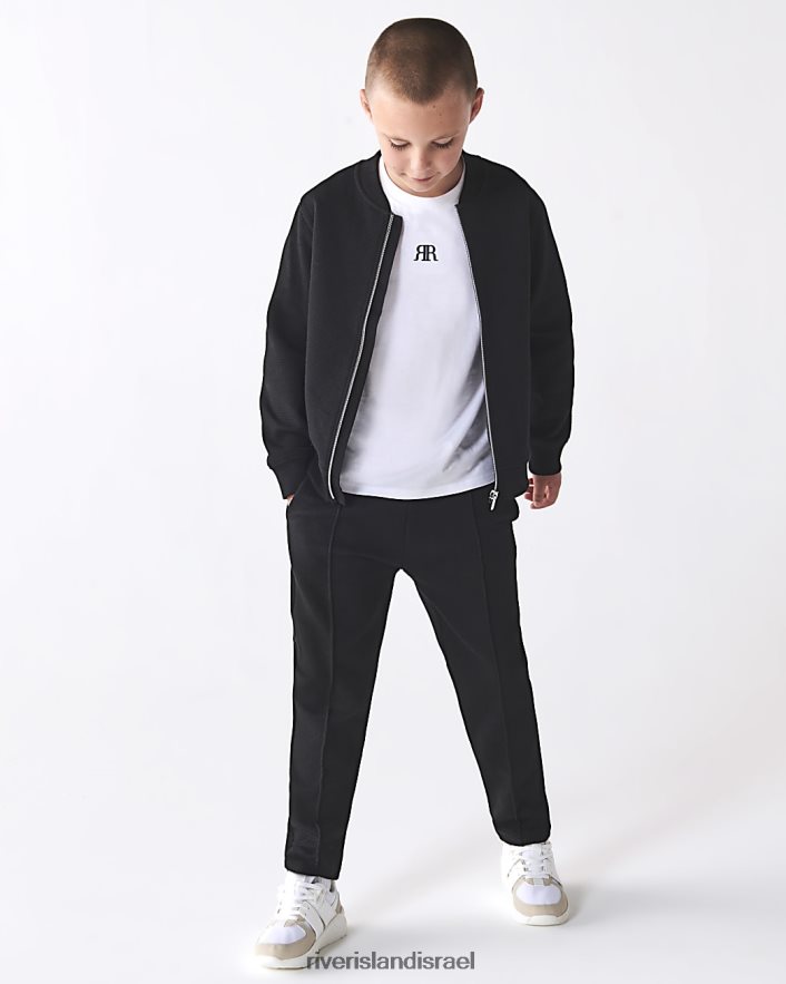 לבוש River Island סט ז'קט בומבר עם רוכסן שָׁחוֹר בנים BDZ4086849