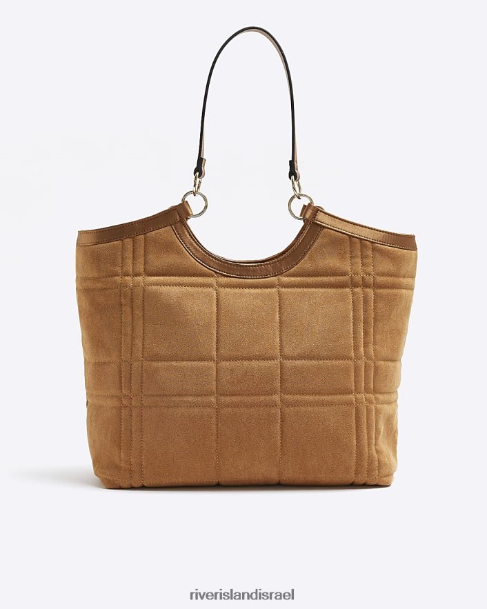 אביזרים River Island תיק קניות מרופד זמש חום נשים BDZ408689