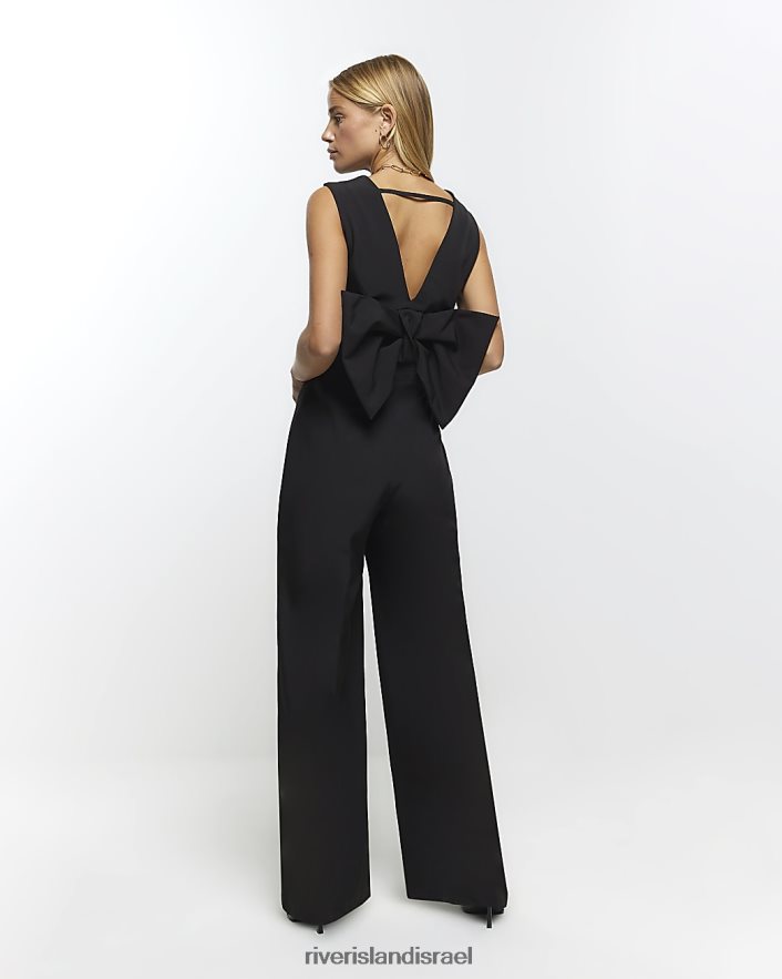 לבוש River Island סרבל בלייזר עם קשת שָׁחוֹר נשים BDZ40868