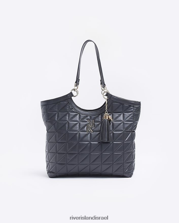 אביזרים River Island תיק קניות מרופד שָׁחוֹר נשים BDZ408690