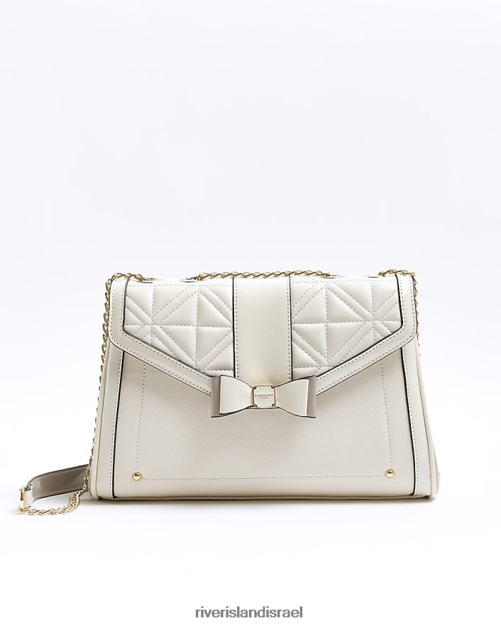 אביזרים River Island תיק כתף עם קשת מרופד קרם נשים BDZ408698