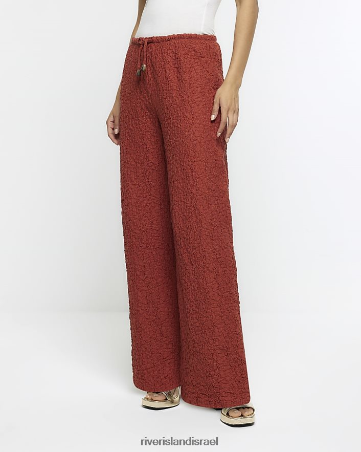 לבוש River Island מכנסיים רחבים עם מרקם חֲלוּדָה נשים BDZ408713
