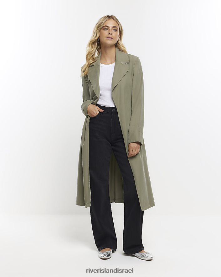 לבוש River Island מעיל טרנץ' חגורה חָקִי נשים BDZ40873