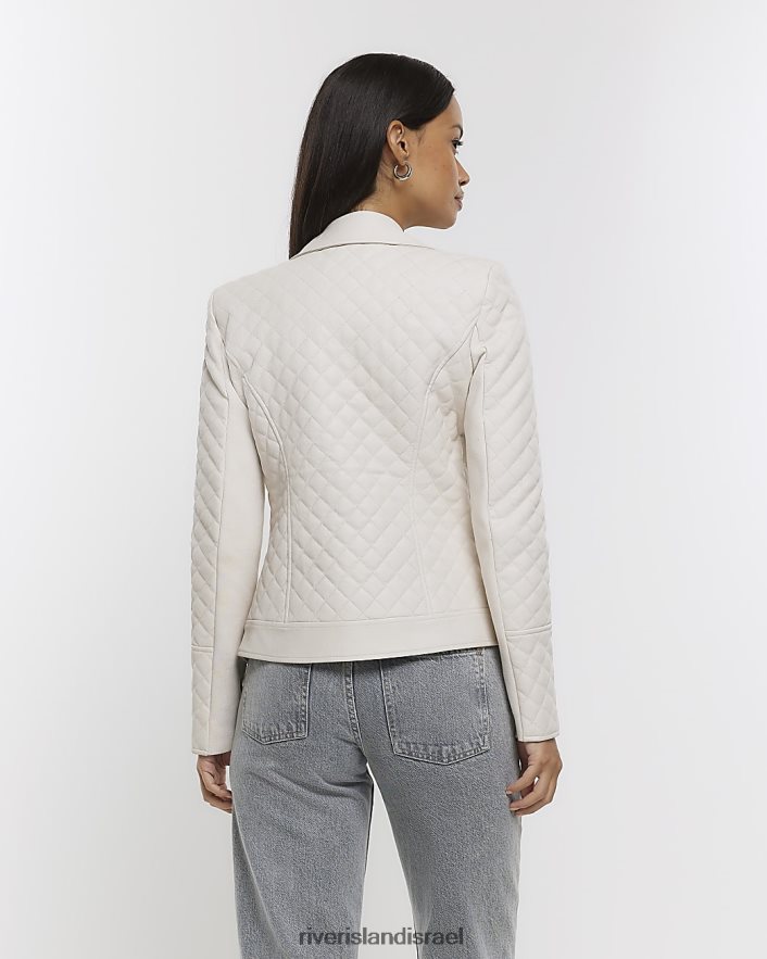 לבוש River Island בלייזר מרופד מעור מלאכותי אֶבֶן נשים BDZ408743