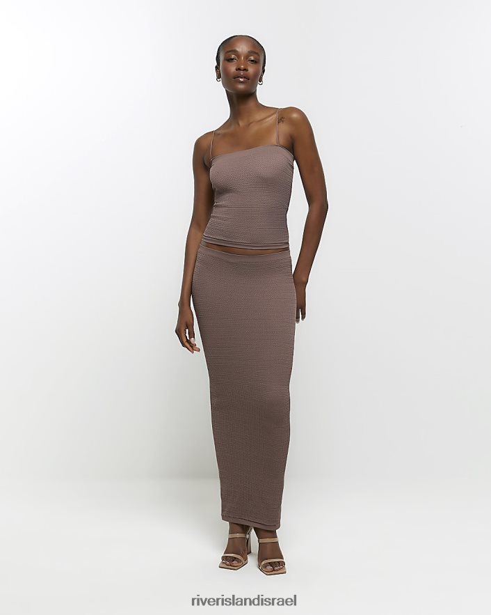 לבוש River Island חלק עליון קאמי בז' נשים BDZ408744