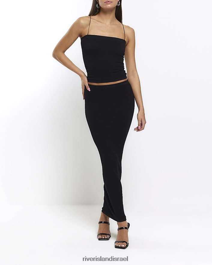 לבוש River Island חלק עליון קאמי שָׁחוֹר נשים BDZ408745