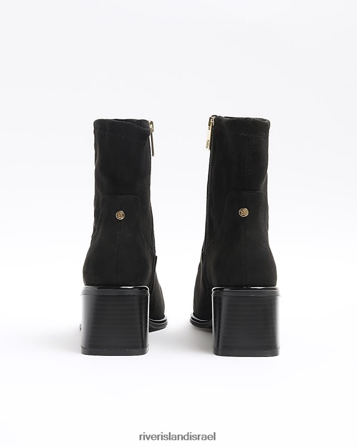 הַנעָלָה River Island מגפונים עם עקב בלוק רחב שָׁחוֹר נשים BDZ408751