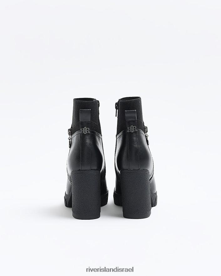 הַנעָלָה River Island מגפונים עם רוכסן צד שָׁחוֹר נשים BDZ408768