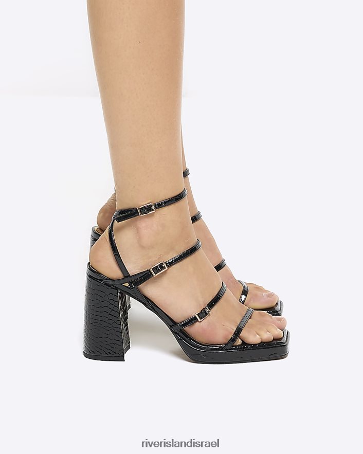 הַנעָלָה River Island סנדלי פלטפורמה עם אבזם שָׁחוֹר נשים BDZ408804
