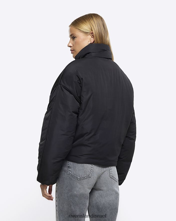 לבוש River Island מעיל נפוח שָׁחוֹר נשים BDZ408805