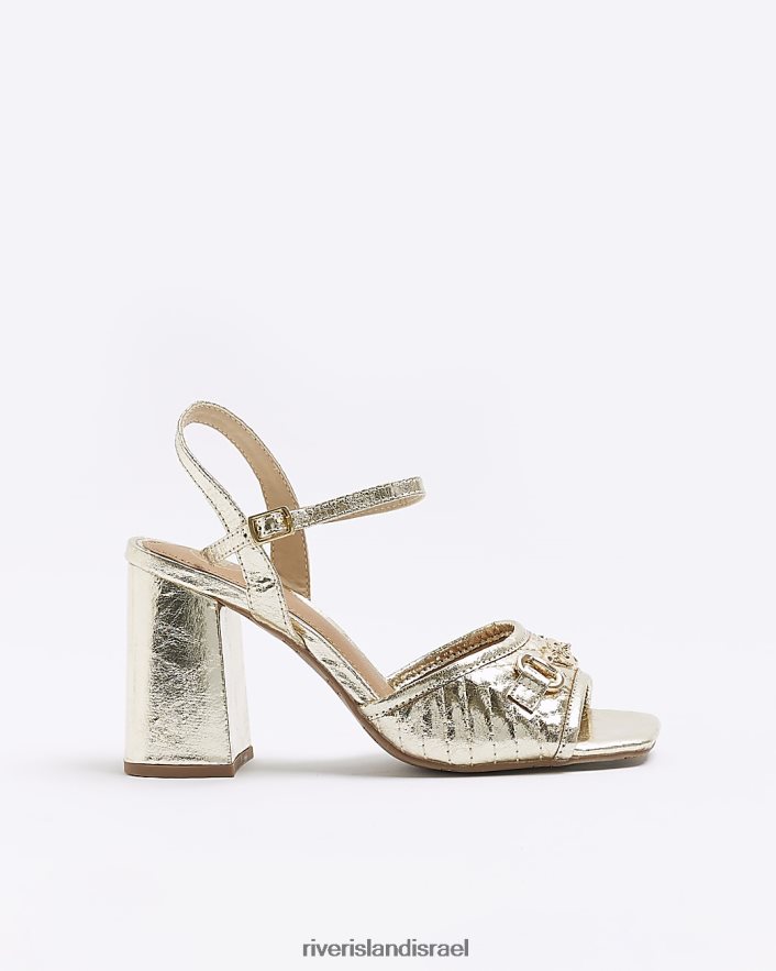 הַנעָלָה River Island סנדלי עקב בלוק שרשרת זהב נשים BDZ408818