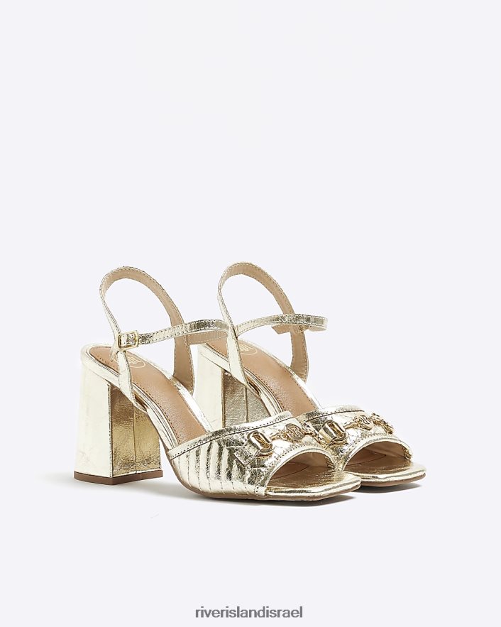 הַנעָלָה River Island סנדלי עקב בלוק שרשרת זהב נשים BDZ408818