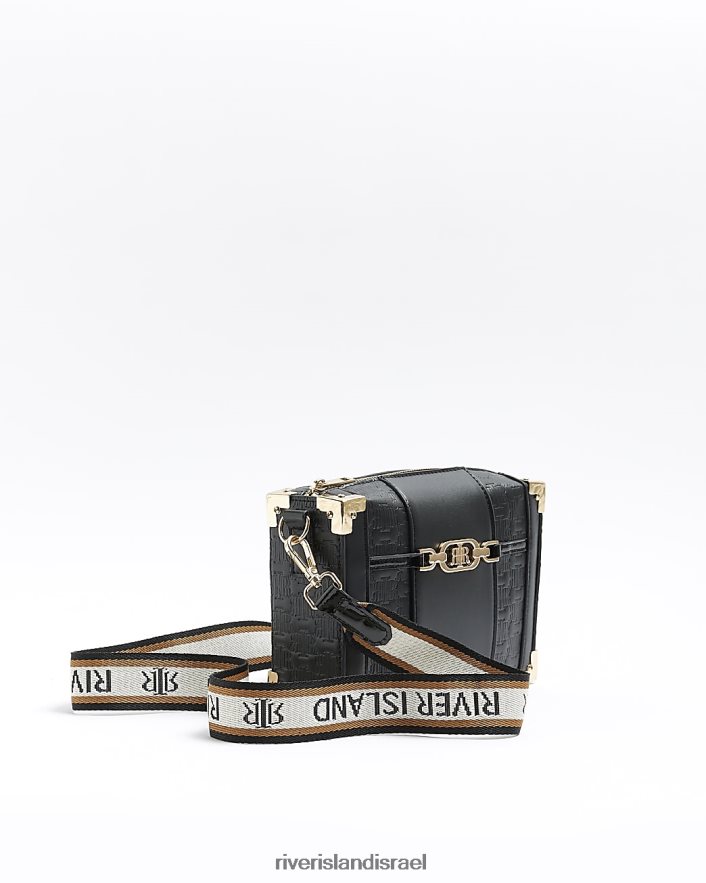 אביזרים River Island תיק קרוס גוף מובלט שָׁחוֹר נשים BDZ408825