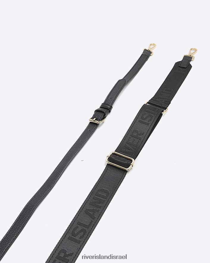 אביזרים River Island תיק פונפון קרוס גוף דמוי עור שָׁחוֹר נשים BDZ408838