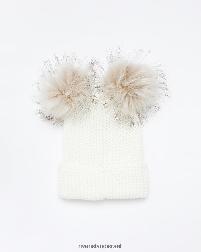 אביזרים River Island כפת פונפון כפולה קרם נשים BDZ408866