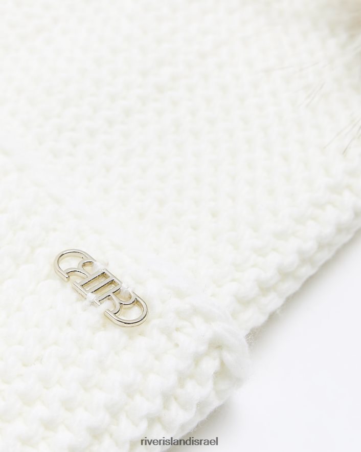 אביזרים River Island כפת פונפון כפולה קרם נשים BDZ408866