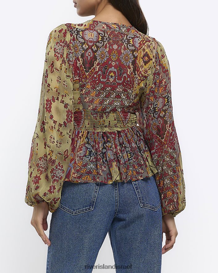לבוש River Island עליונית חלוק בהדפס פייזלי וָרוֹד נשים BDZ408878