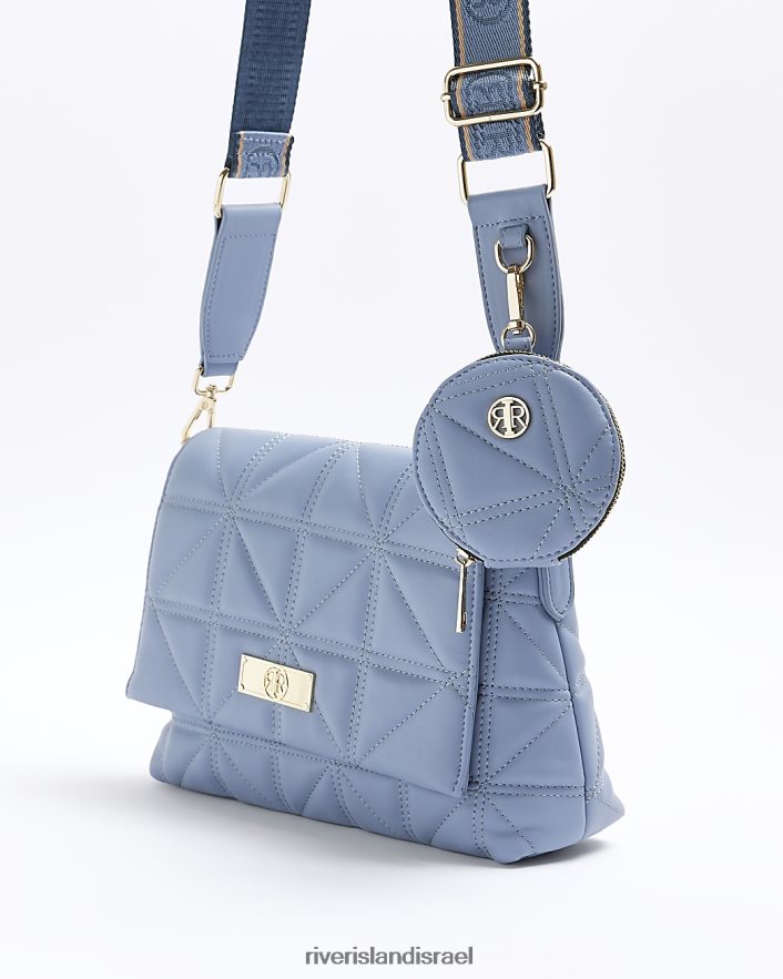 אביזרים River Island תיק קרוס גוף מרופד כְּחוֹל נשים BDZ408880