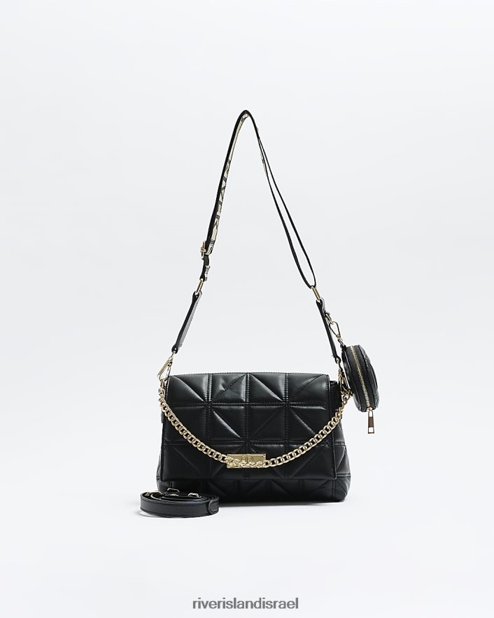 אביזרים River Island תיק קרוס גוף מרופד שָׁחוֹר נשים BDZ408881