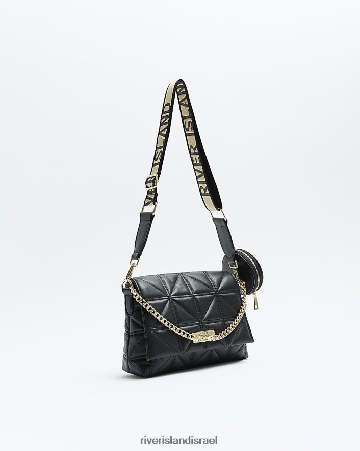 אביזרים River Island תיק קרוס גוף מרופד שָׁחוֹר נשים BDZ408881