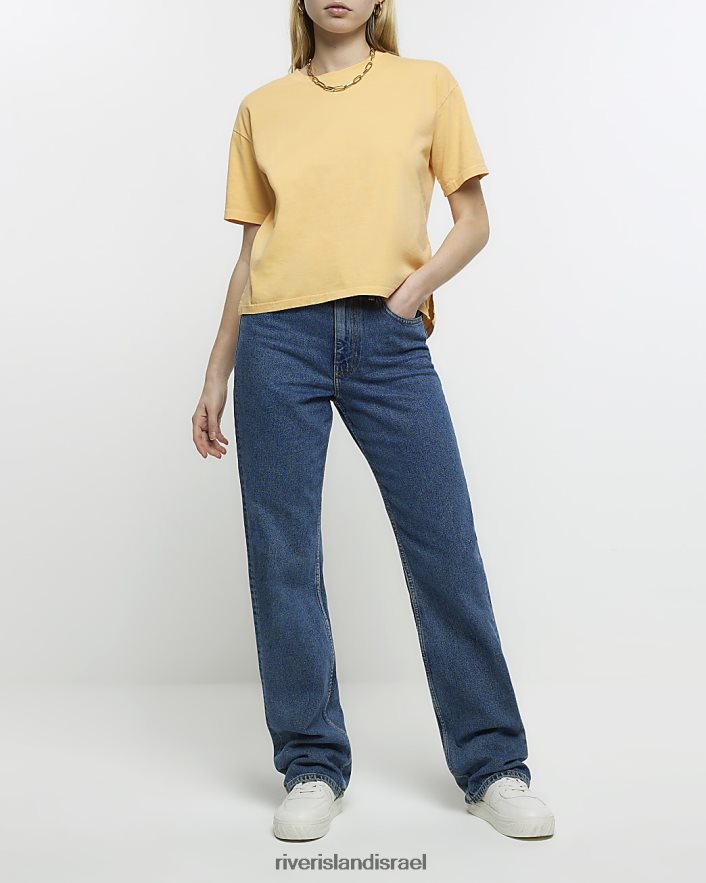 לבוש River Island חולצת טריקו עם שרוולים קצרים תפוז נשים BDZ408891