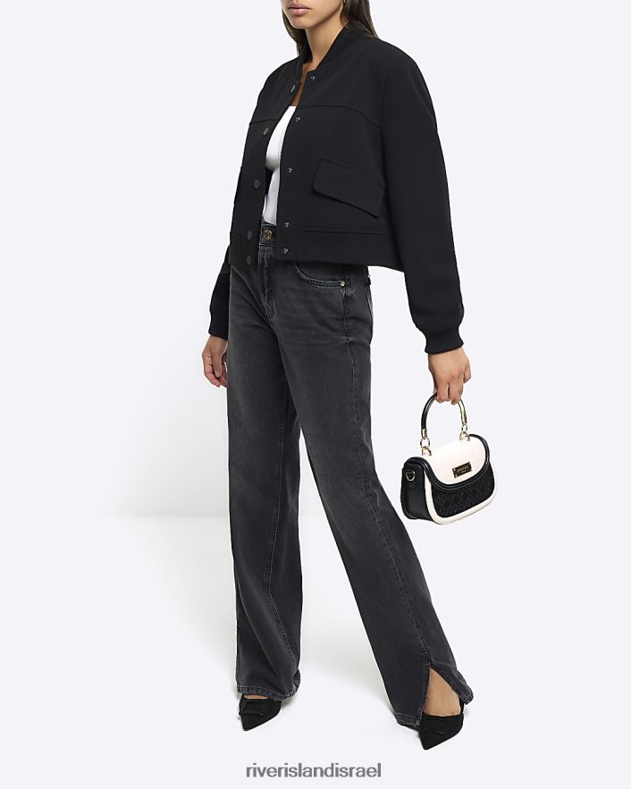 אביזרים River Island תיק מיני קרוס גוף מובלט שָׁחוֹר נשים BDZ408894