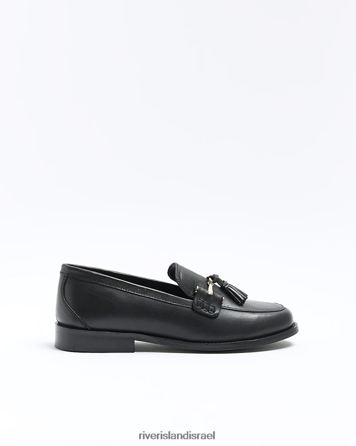 הַנעָלָה River Island מכנסי עור ציצית שָׁחוֹר נשים BDZ408900