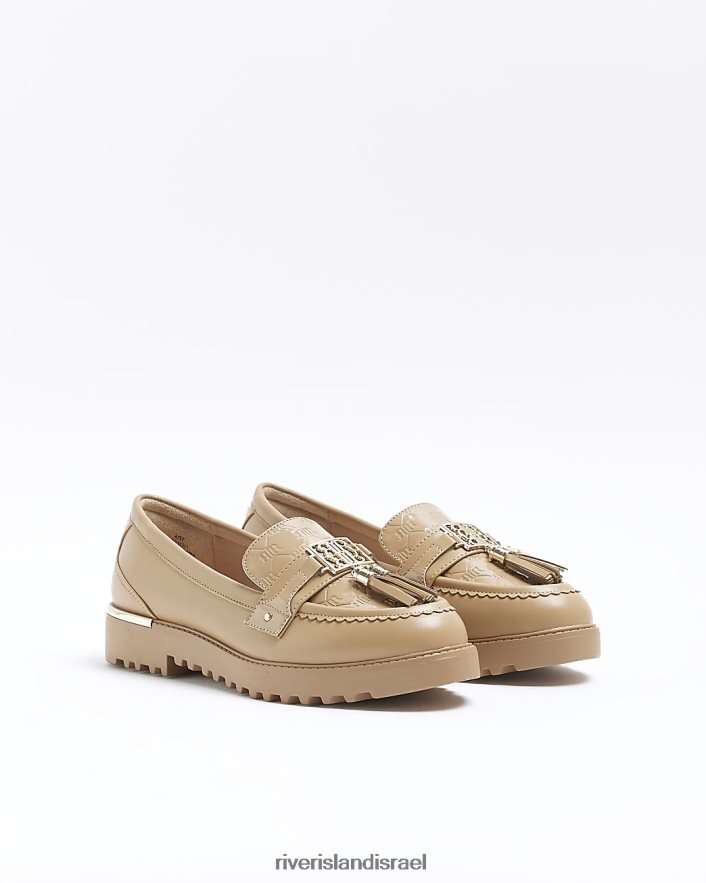 הַנעָלָה River Island נעלי בולטות בגזרה רחבה בז' נשים BDZ408904