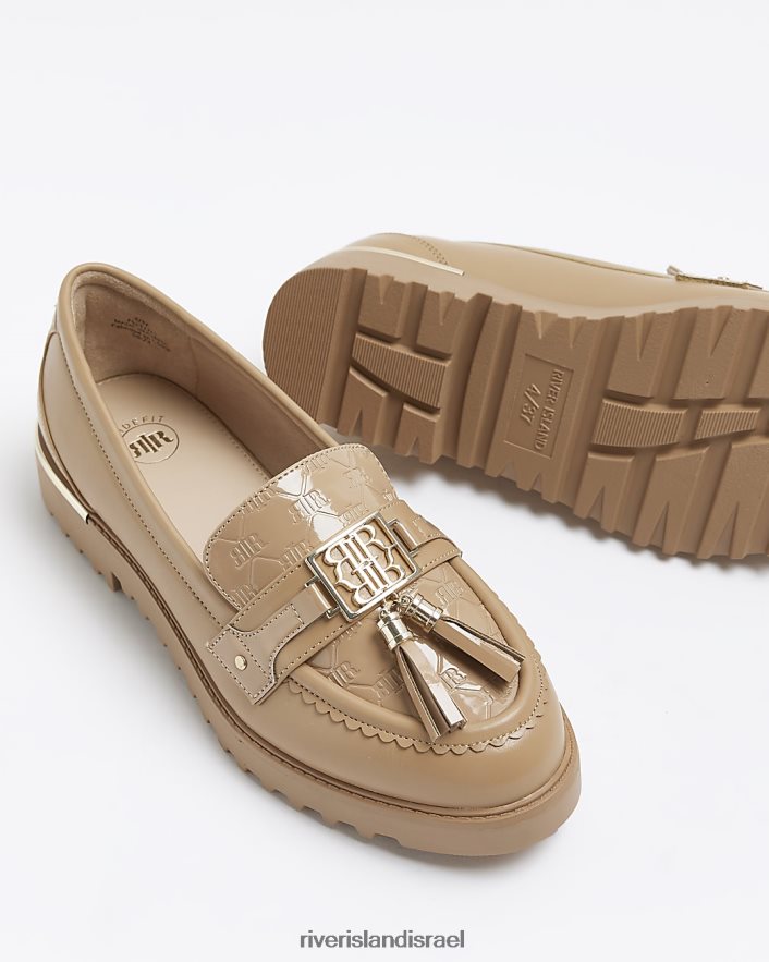 הַנעָלָה River Island נעלי בולטות בגזרה רחבה בז' נשים BDZ408904