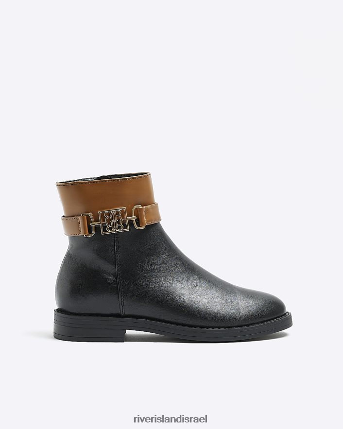הַנעָלָה River Island מגפונים לרכיבה בצבע בלוק חום נשים BDZ408906