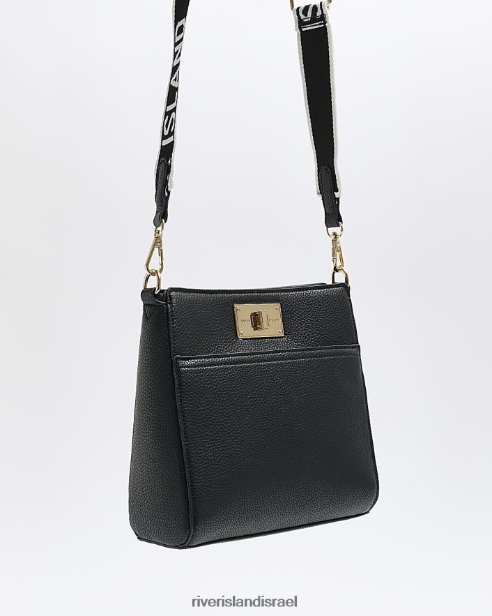 אביזרים River Island תיק שליח עם נעילה קדמית שָׁחוֹר נשים BDZ408909