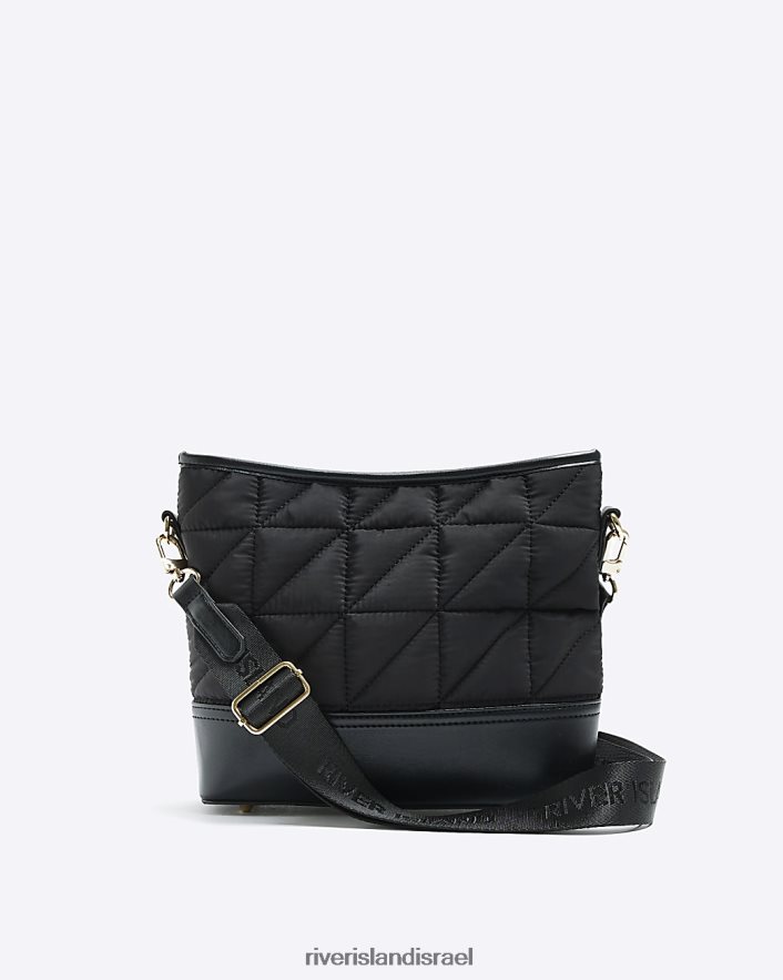אביזרים River Island תיק קרוס גוף מרופד שָׁחוֹר נשים BDZ408917