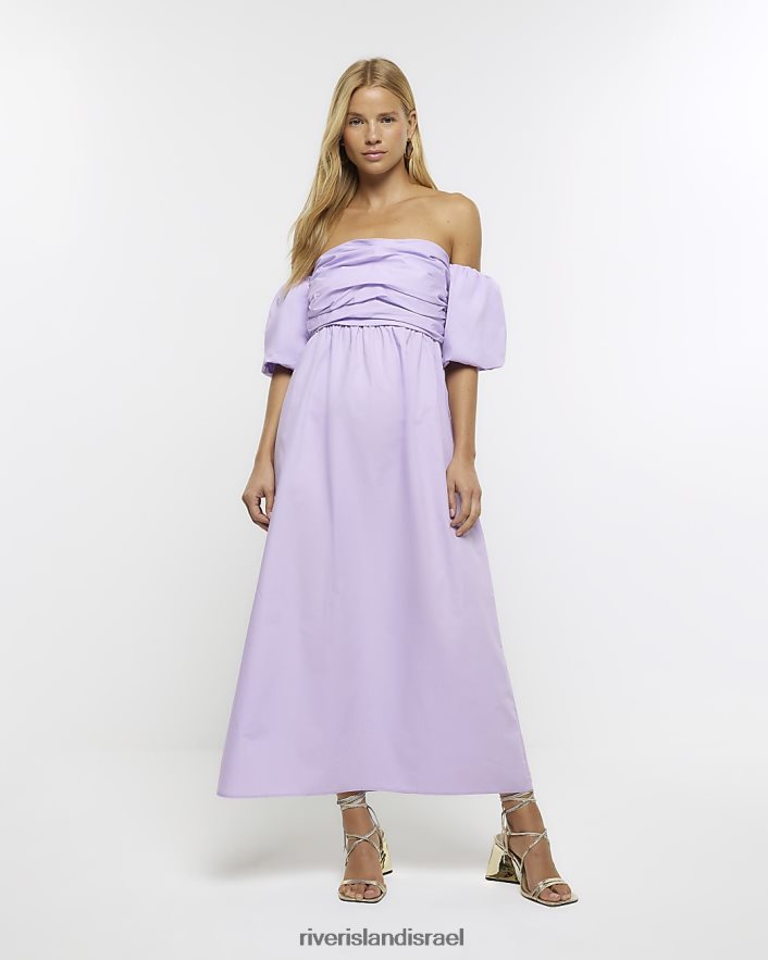 לבוש River Island שמלת מידי ברדו מרופטת סָגוֹל נשים BDZ408918