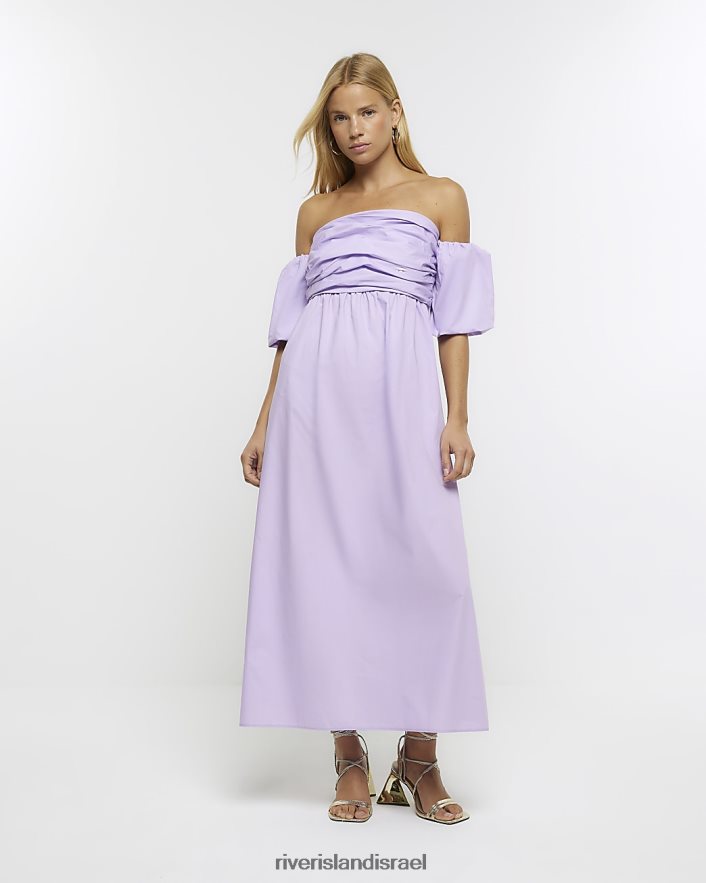 לבוש River Island שמלת מידי ברדו מרופטת סָגוֹל נשים BDZ408918
