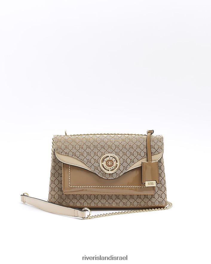 אביזרים River Island תיק כתף שרשרת מונוגרמה בז' נשים BDZ408925