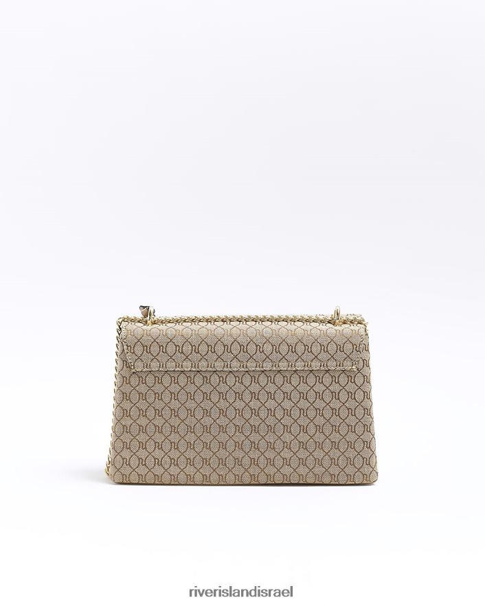 אביזרים River Island תיק כתף שרשרת מונוגרמה בז' נשים BDZ408925