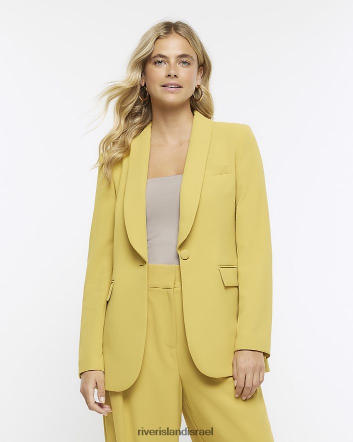 לבוש River Island בלייזר חכם צהוב נשים BDZ408939