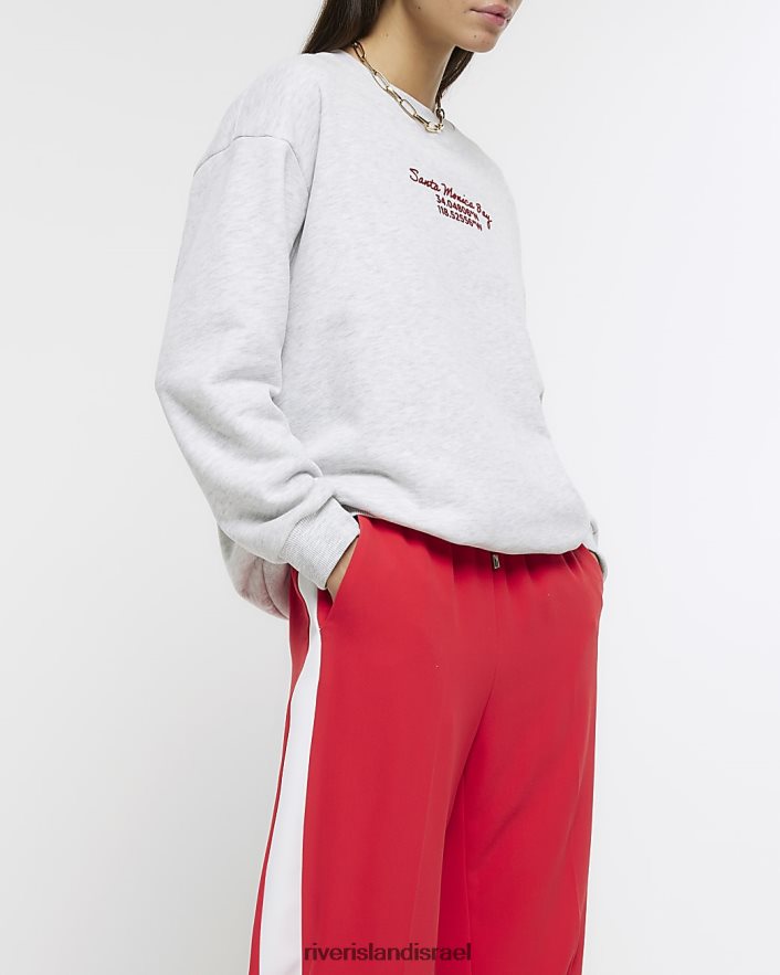 לבוש River Island רצועות צד רגליים רחבות אָדוֹם נשים BDZ408945