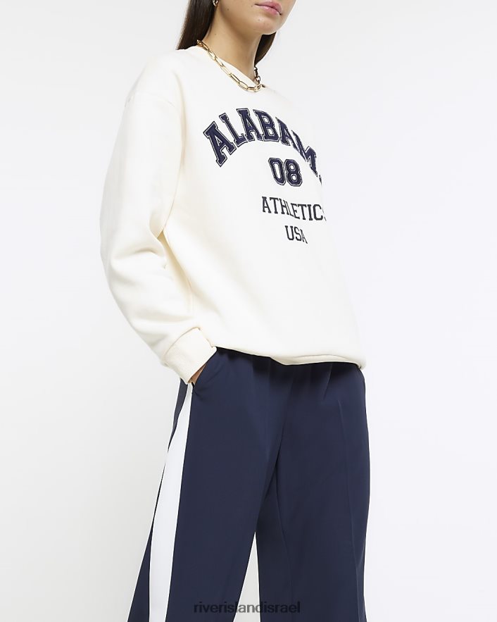 לבוש River Island רצועות צד רגליים רחבות חיל הים נשים BDZ408947