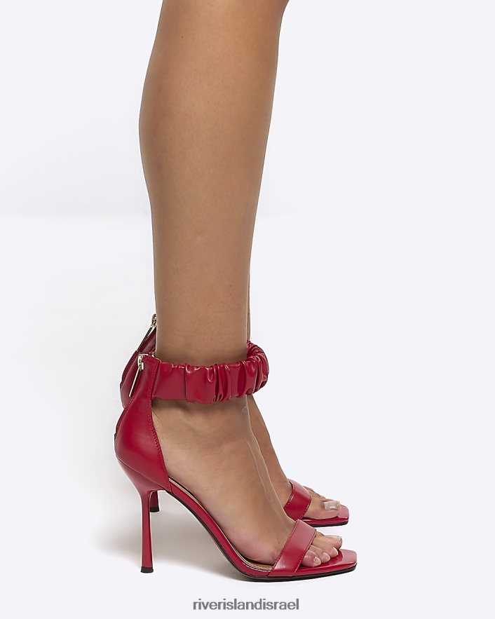 הַנעָלָה River Island סנדלי עקב עם רצועה מרופדת אָדוֹם נשים BDZ408963