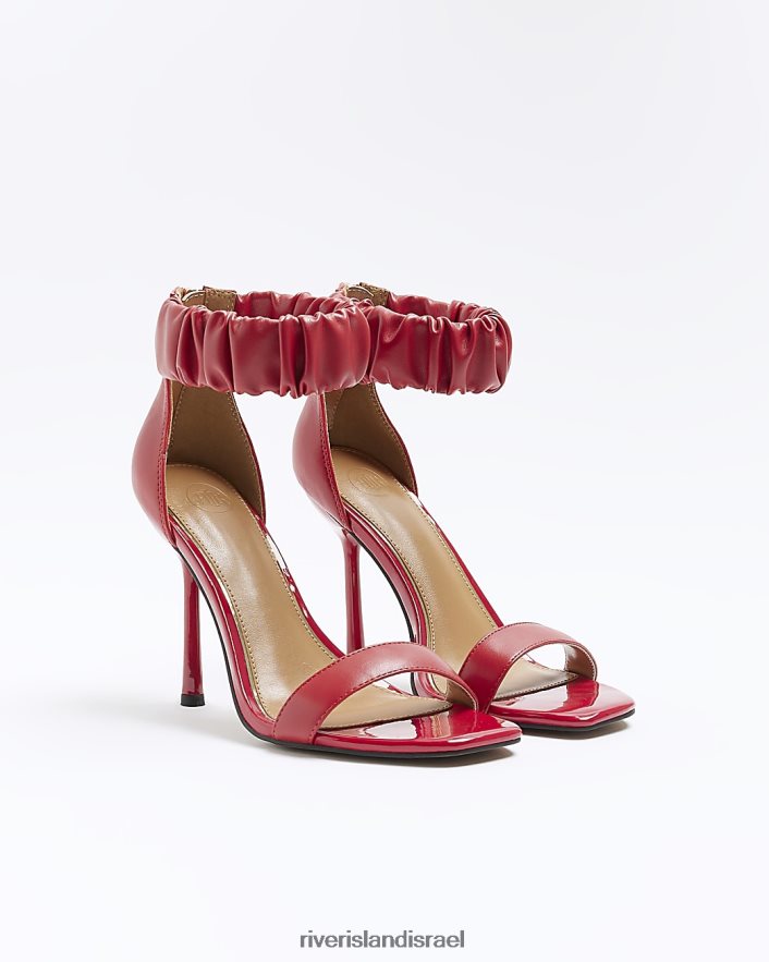 הַנעָלָה River Island סנדלי עקב עם רצועה מרופדת אָדוֹם נשים BDZ408963