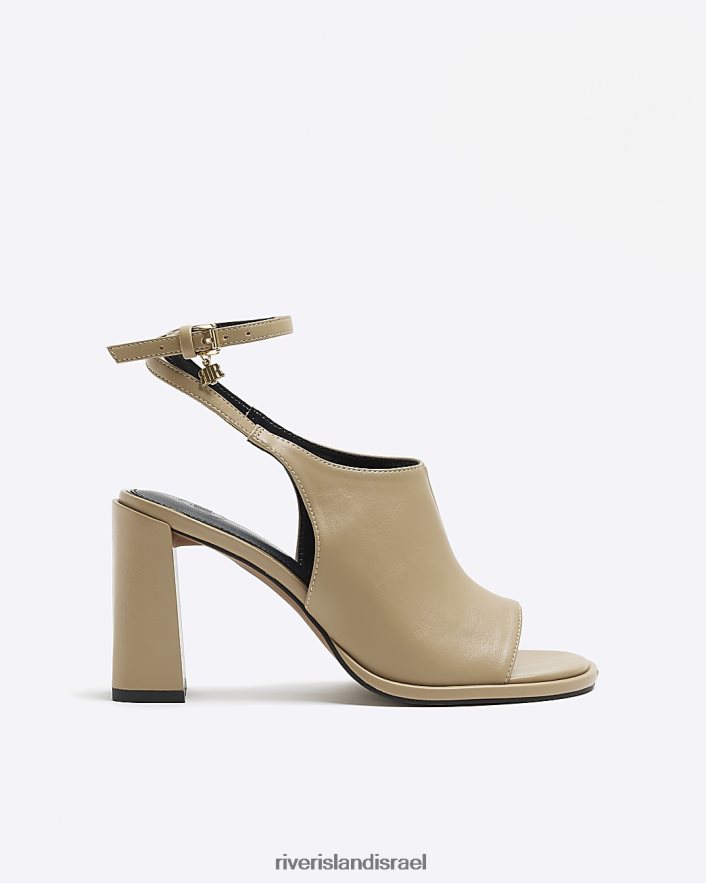 הַנעָלָה River Island נעלי עקב בלוק פתוח בז' נשים BDZ408964