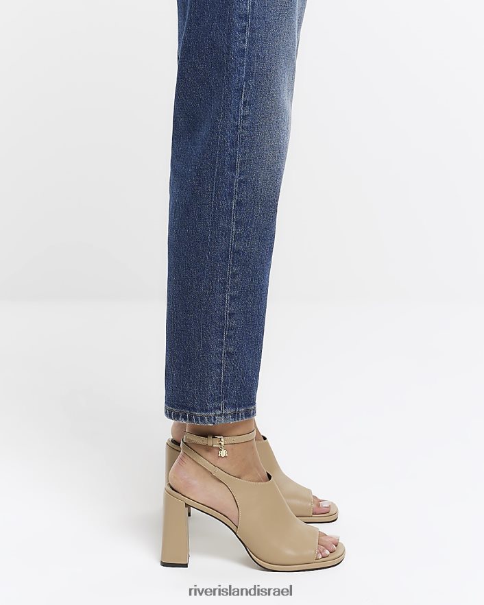 הַנעָלָה River Island נעלי עקב בלוק פתוח בז' נשים BDZ408964