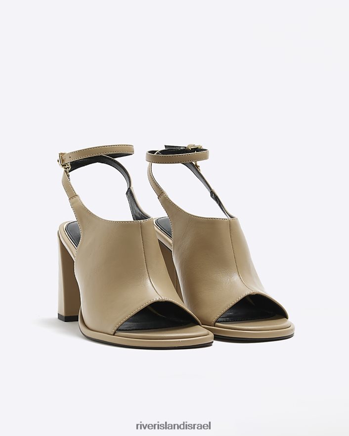 הַנעָלָה River Island נעלי עקב בלוק פתוח בז' נשים BDZ408964