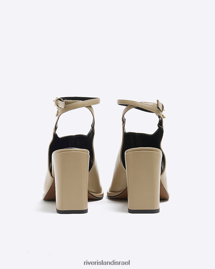 הַנעָלָה River Island נעלי עקב בלוק פתוח בז' נשים BDZ408964