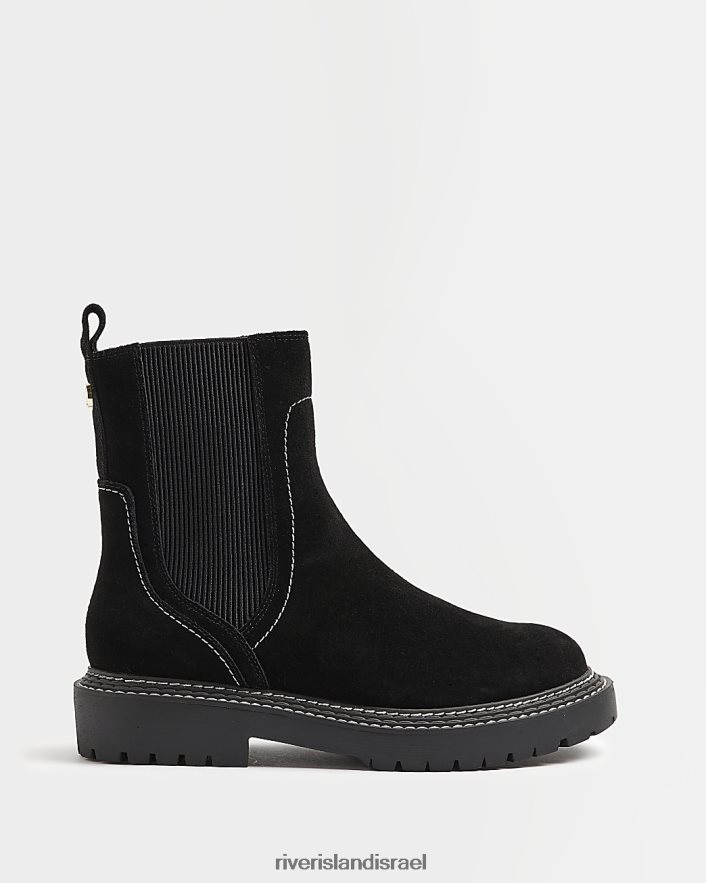 הַנעָלָה River Island מגפי זמש שָׁחוֹר נשים BDZ408984
