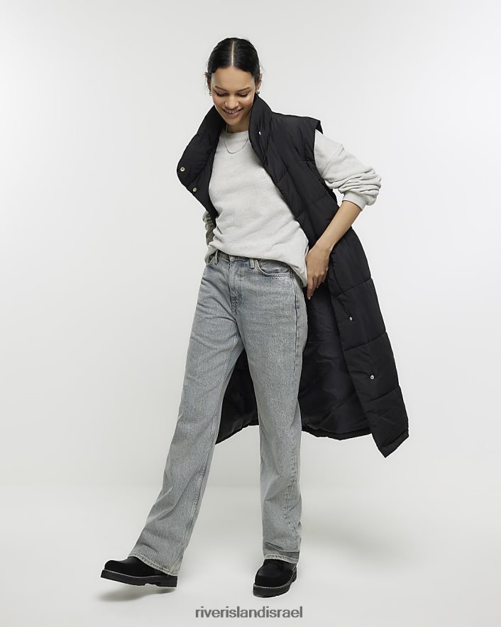 לבוש River Island חגורת קו ארוך מרופדת שָׁחוֹר נשים BDZ408985